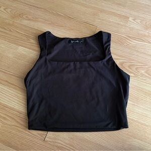 NEW EFAN Black Square Neck Cropped Tank XL